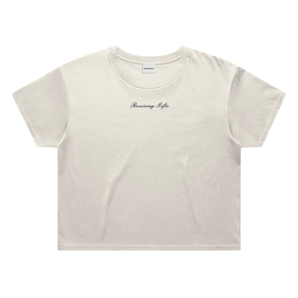 &amp;quot;Receiving Gifts&amp;quot; – Classic Crop Embroidered Tee