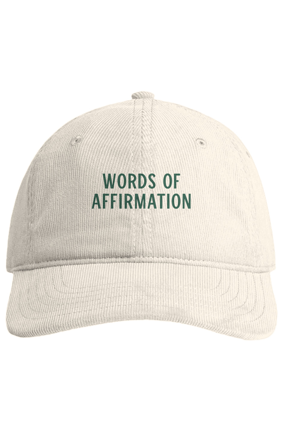 "Words of Affirmation" – Embroidered Cord Cap