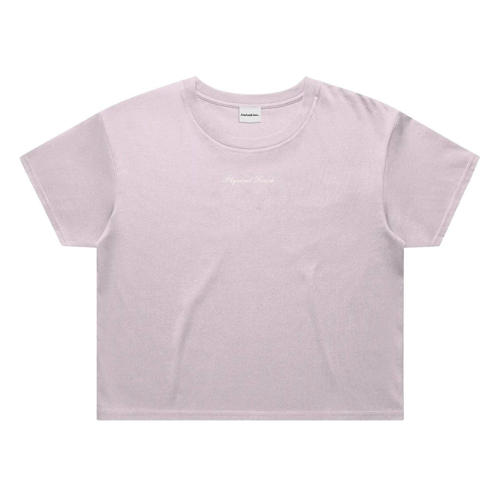 "Physical Touch" – Classic Crop Embroidered Tee