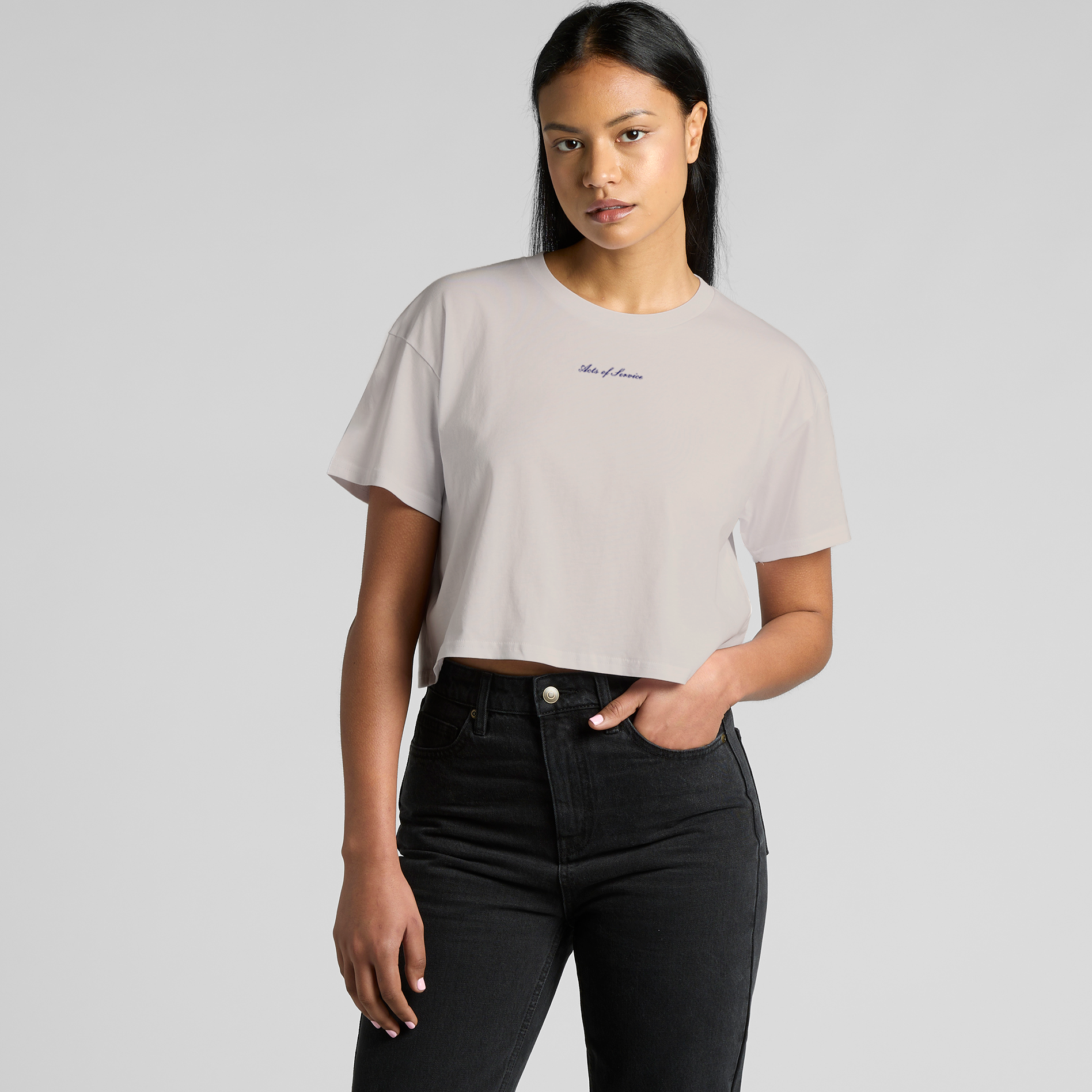 "Acts of Service"– Classic Crop Embroidered Tee
